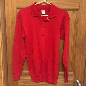 Tultex Vintage Long sleeve polo style sweatshirt red size small men’s women’s